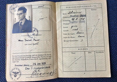 Hans Jakob Bauers deutscher Pass von 1939. Quelle: Jon Bauer